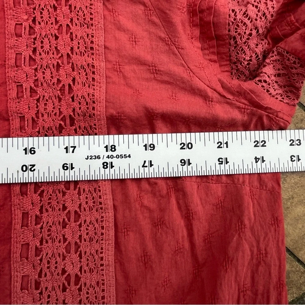 Women's Red Lace Detail Top - Picture 12 of 16